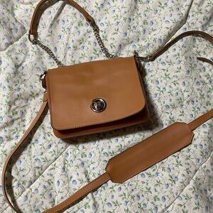 Tan Crossbody Bag with Chain Strap